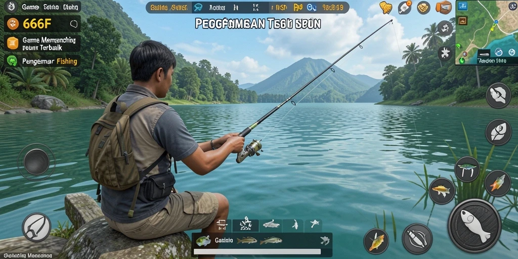 Tampilan menarik dari gameplay 666F yang menggambarkan pengalaman memancing.