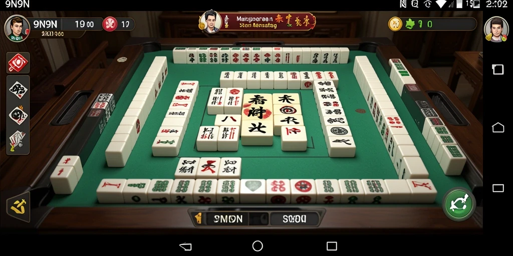 Tampilan gameplay seru dari 9N9N dengan papan Mahjong yang menarik.