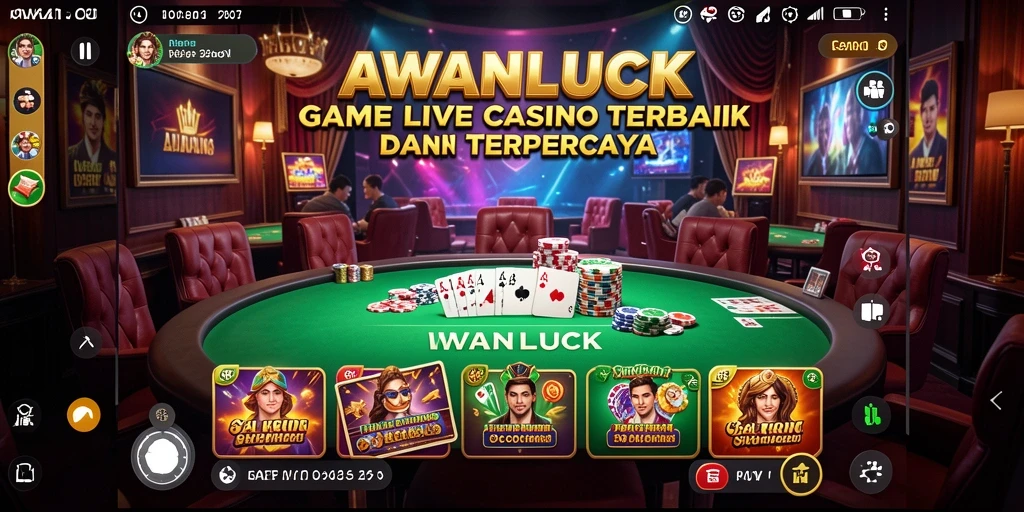 Tampilan menarik dari gameplay Live Casino AWANLUCK dengan dealer langsung.