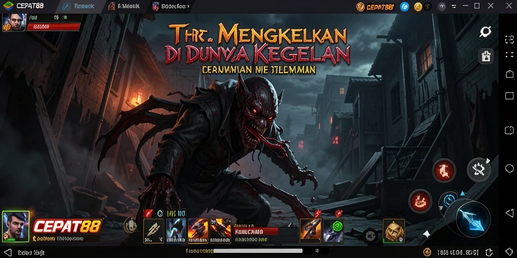 Tampilan gameplay menegangkan dari CEPAT88 yang penuh dengan kegelapan.