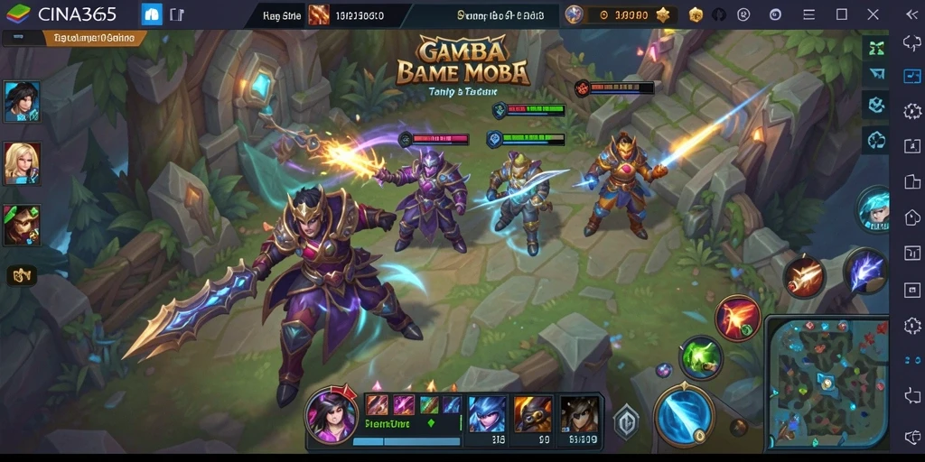 Tampilan gameplay seru dari CINA365, aksi MOBA yang mendebarkan.