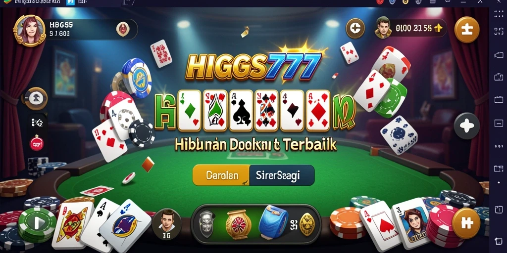 Screenshot utama HIGGS777 menampilkan gameplay seru permainan Domino.