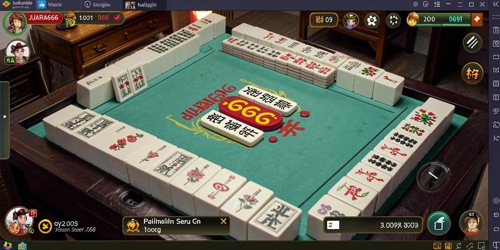 Tampilan screenshot JUARA666 dengan aksi gameplay Mahjong yang mendebarkan.