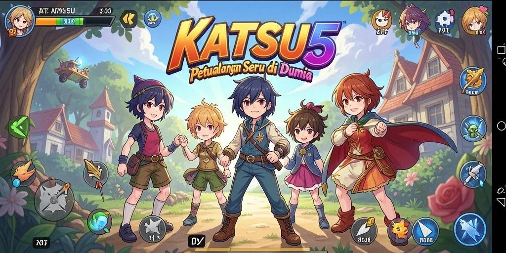 Tampilan gameplay menakjubkan dari KATSU5 yang penuh aksi.