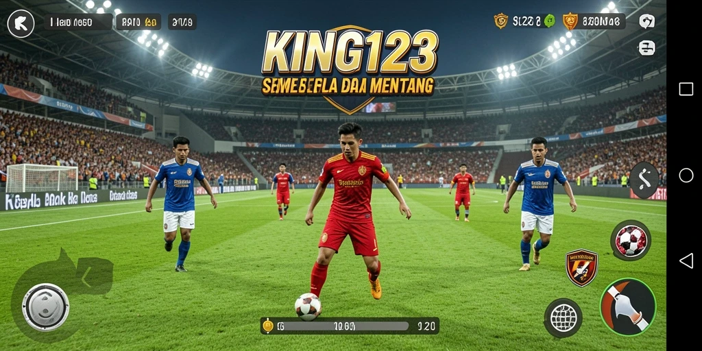 Screenshot KING123 menampilkan aksi dinamis sepak bola yang mendebarkan.