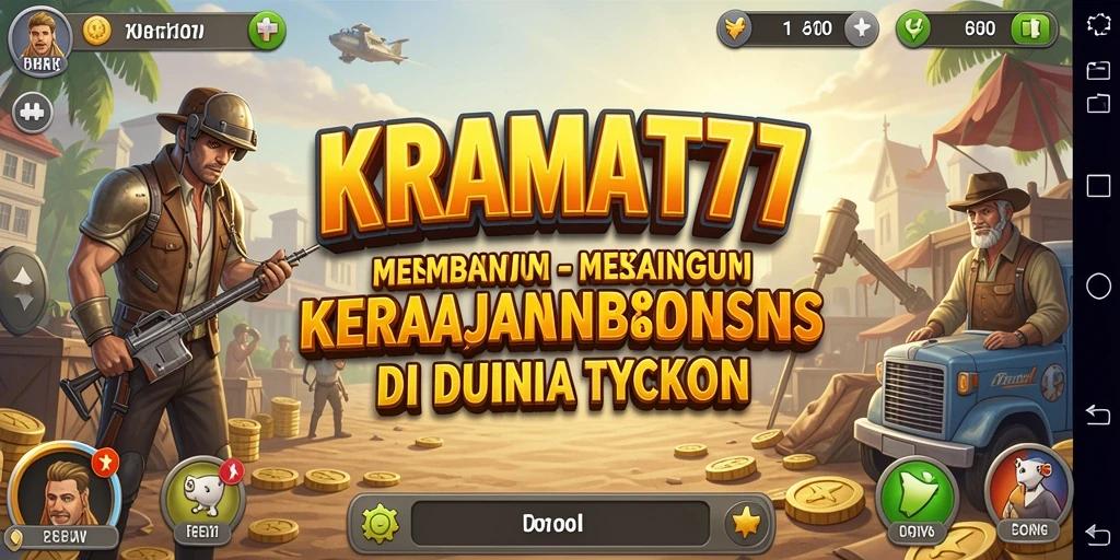 Screenshot gameplay KRAMAT77 menampilkan pengelolaan bisnis yang seru.