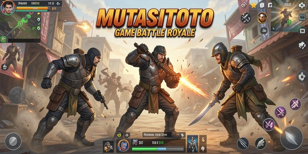 Tampilan gameplay seru dari MUTASITOTO dalam aksi Battle Royale.