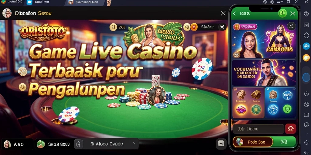Screenshot gameplay ORISTOTO menampilkan suasana Live Casino yang mendebarkan.