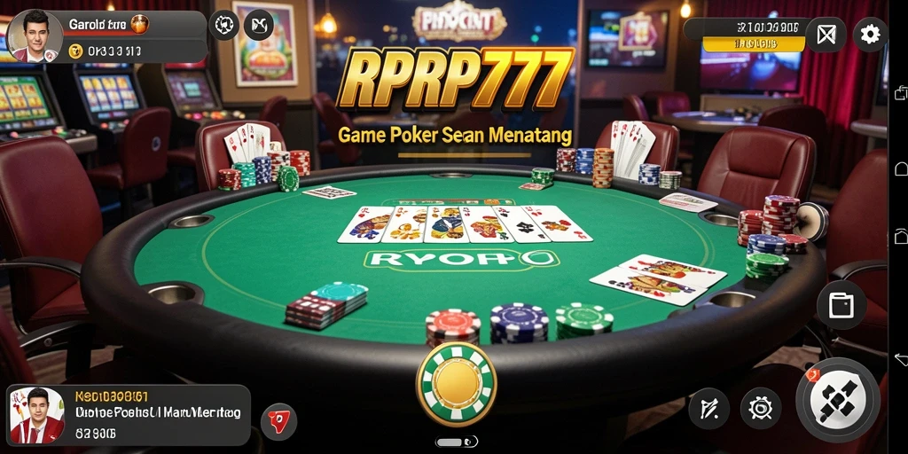 Tangkapan layar gameplay RPRP777 menampilkan suasana Poker yang seru.