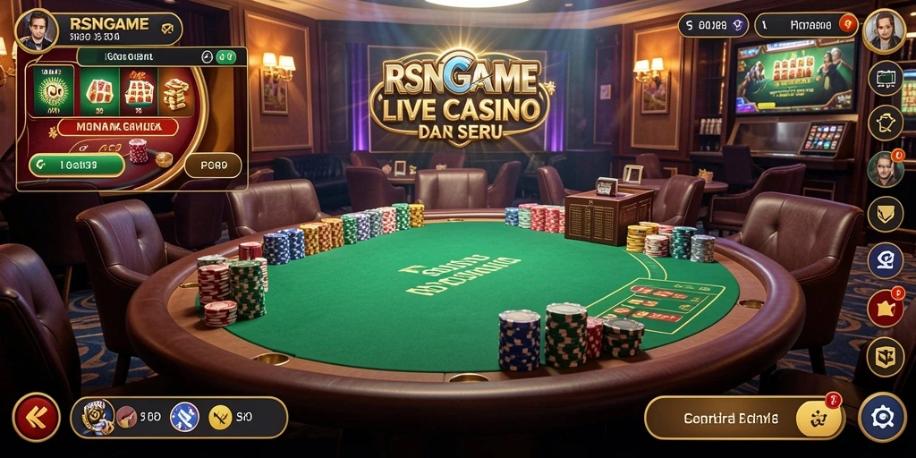 Screenshot RSNGAME menampilkan suasana gameplay Live Casino yang seru.