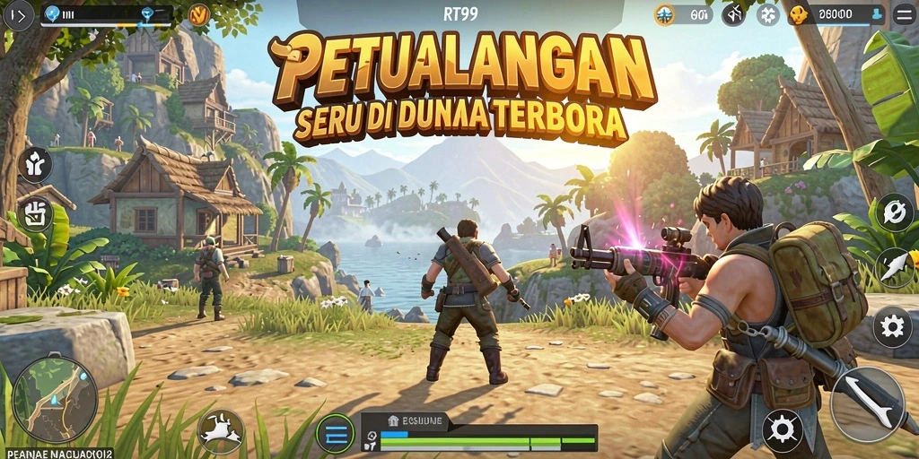 Tampilan gameplay RT99 dalam dunia terbuka yang memukau.