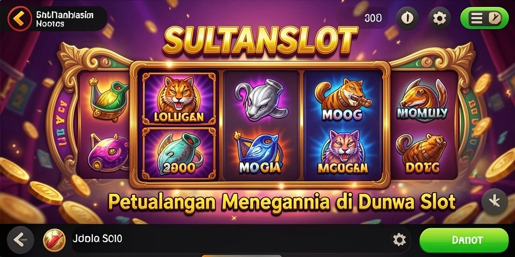 Screenshot utama SULTANSLOT menunjukkan gameplay yang menegangkan dan interaktif.